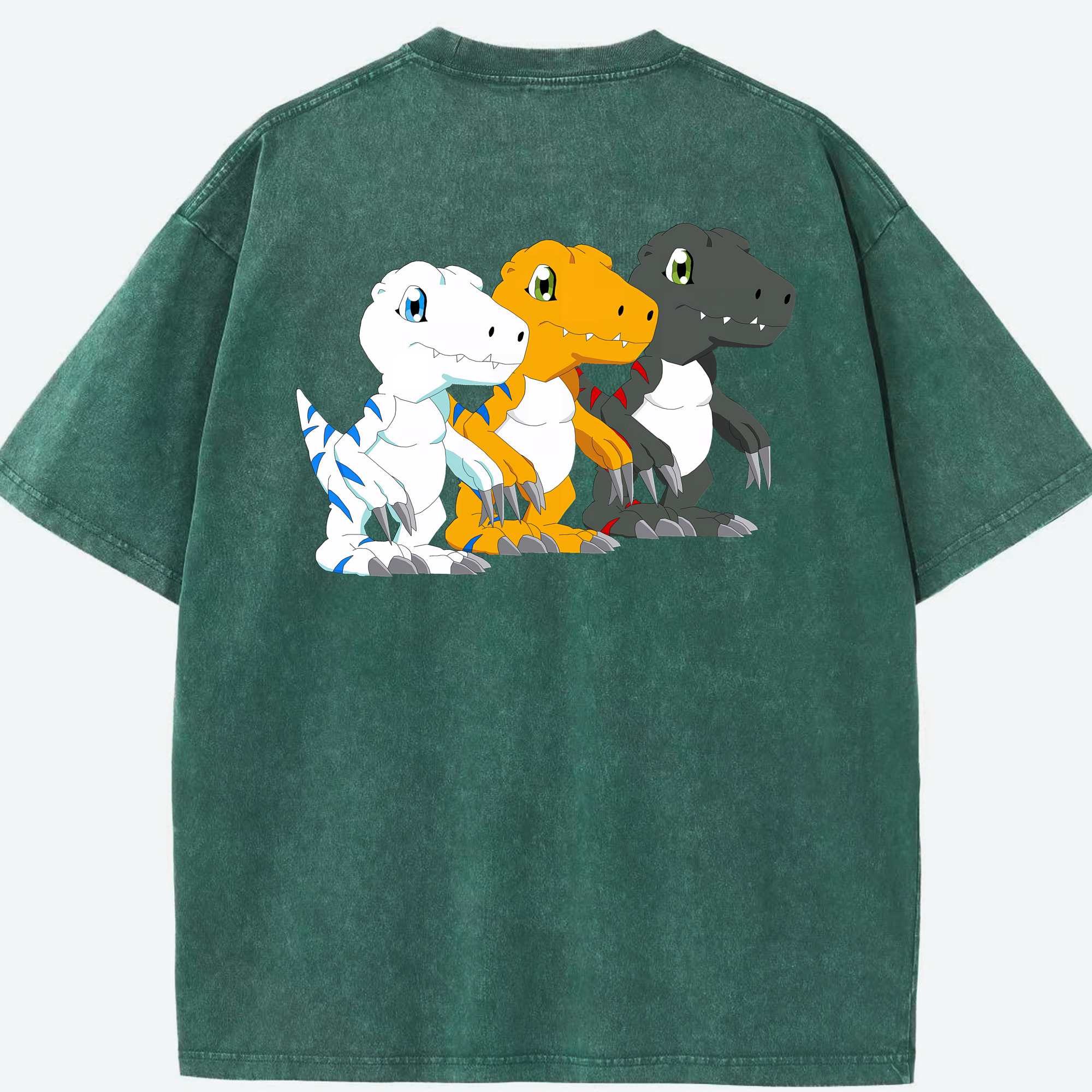 （画像用） Digimon デジタルモンスター/デジモン 綿100% ヴィンテージ風 半袖Tシャツ（背面プリント）